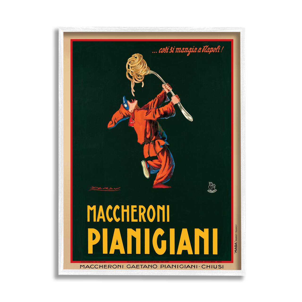 Stupell Industries Maccheroni Pianigiani Vintage Poster Wall Accent with White Frame